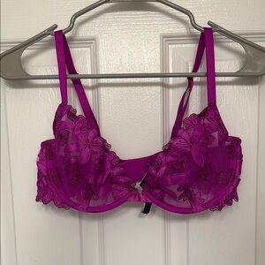 NWOT Victoria’ Secret Unlined Demi Pink Floral Lace Bra 36C